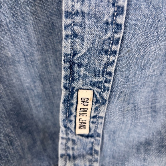 Vintage 90’s GAP Shirt Mens XL Blue Denim Button Down Long Sleeve Y2K - Picture 3 of 4